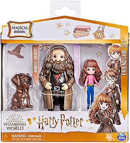  Bonecos Amuletos Mágicos Hermione e Hagrid, Coleção Wizarding World - Harry Potter, Sunny 